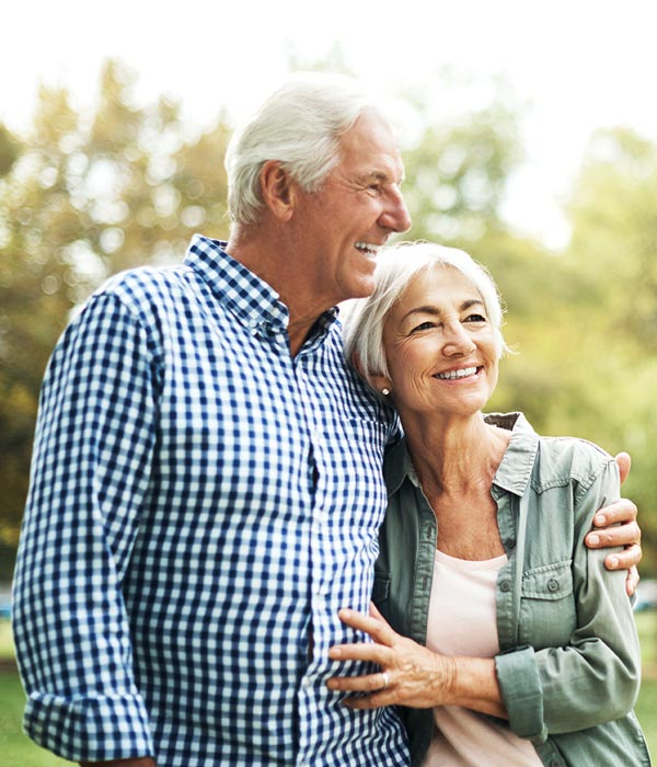 mature couple enjoying outside together